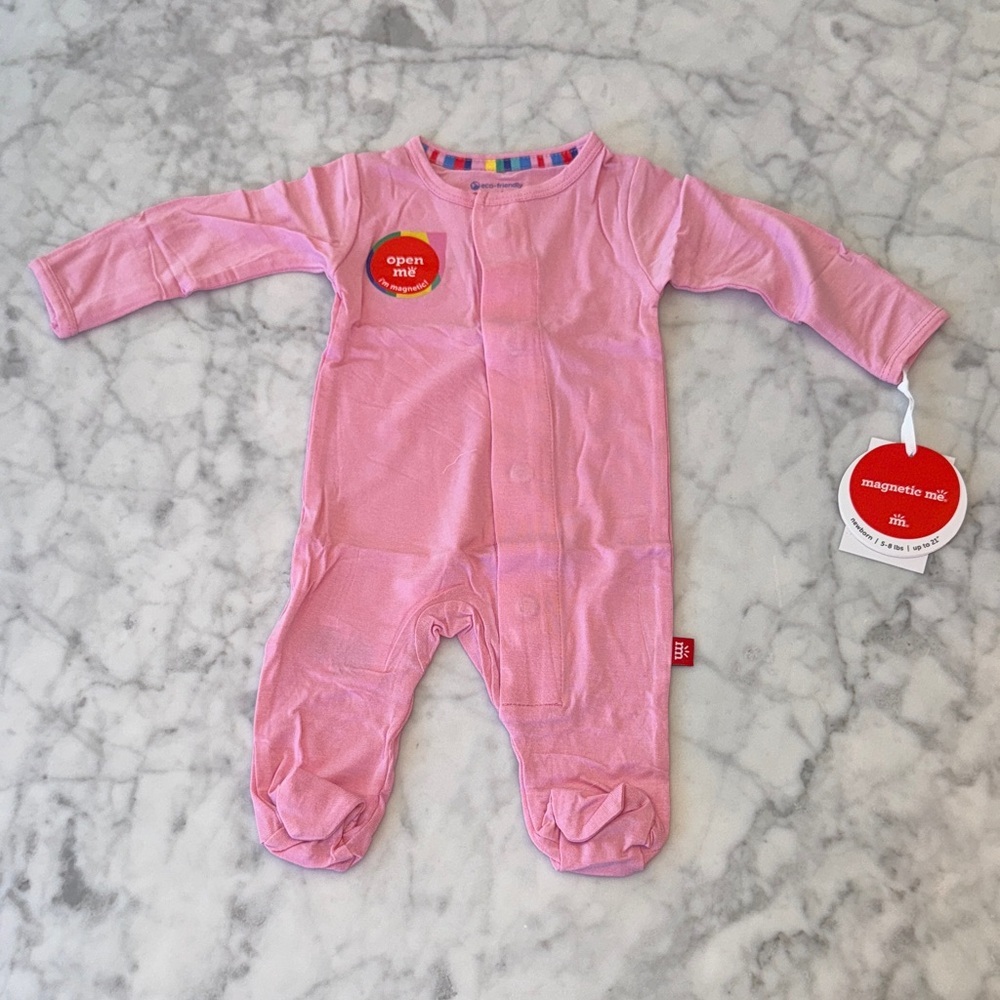NWT Magnetic Me Modal Soft Pink Footie NB